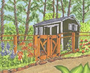 Shed drawing by Stephanie Sipp